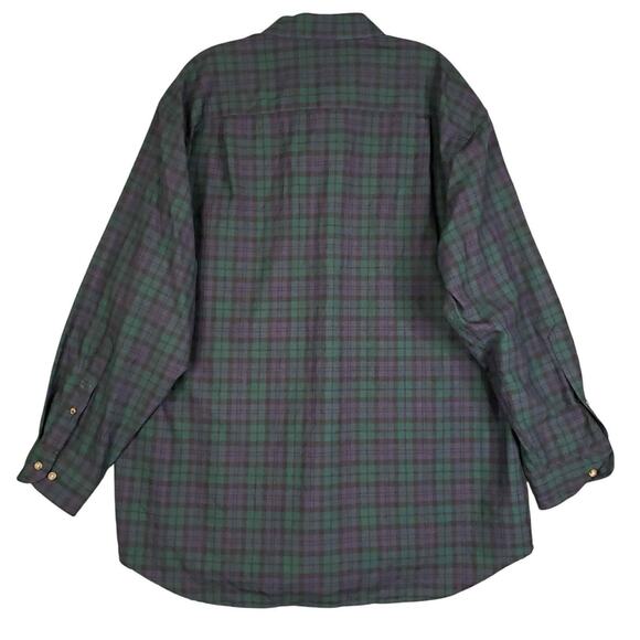 Pendleton Sir Shirt Button Up 100% Wool Plaid Black Watch Tartan Mens XL LS - Picture 3 of 10